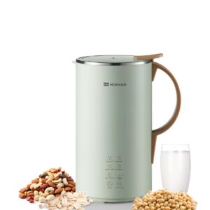 MOKKOM Automatic Nut Milk Maker, 20 oz Soy Milk Maker, Homemade Almond, Oat, Coconut, Soy, Plant-Based Milk and Dairy Free Beverages, Almond Milk Maker with Delay Start/Boild Water/Self Clean - Green