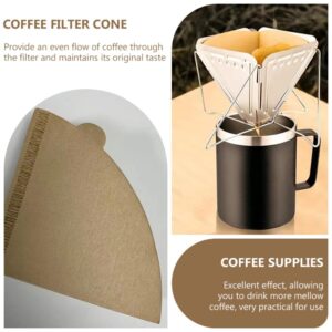 CALLARON 100pcs V-shaped Coffee Filter Paper Coffee Machine Espresso Disposable Coffee Cold Brew Coffee Pitcher Stainless Strainer Coffee Espresso Tea Filters Tea Strainer Dripping Water