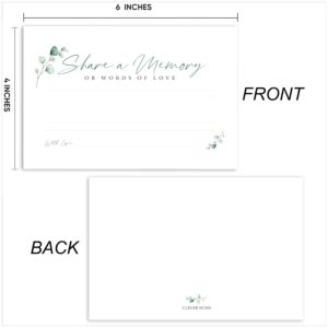 CLEVER SIGNS 50 Pcs Share a Memory Card, 4" x 6" - for Celebration of Life Birthday Anniversary Memorial Funeral Graduation Bridal Shower Game