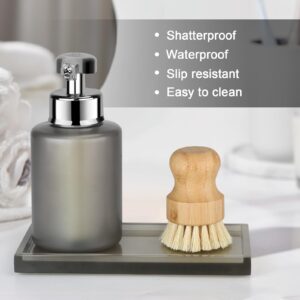 Versatile 7.5" Silicone Resin Soap Dispenser Tray for Bathroom/Kitchen/Vanity Tray, Small Tray for Countertop, Tidy Organization