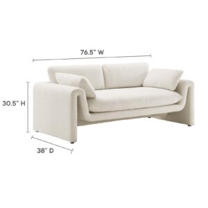 Modway EEI-6381-IVO Waverly Boucle Fabric Sofa, Ivory