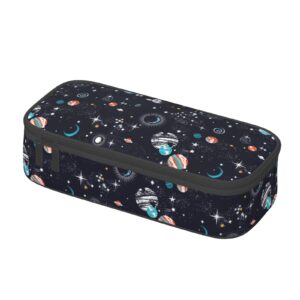 alifafa pencil case pencil space galaxy planet rockets pouch bag pen bag holder,big capacity oxford pencil pen marker case pouch cosmetic makeup bag for school office student girl boy