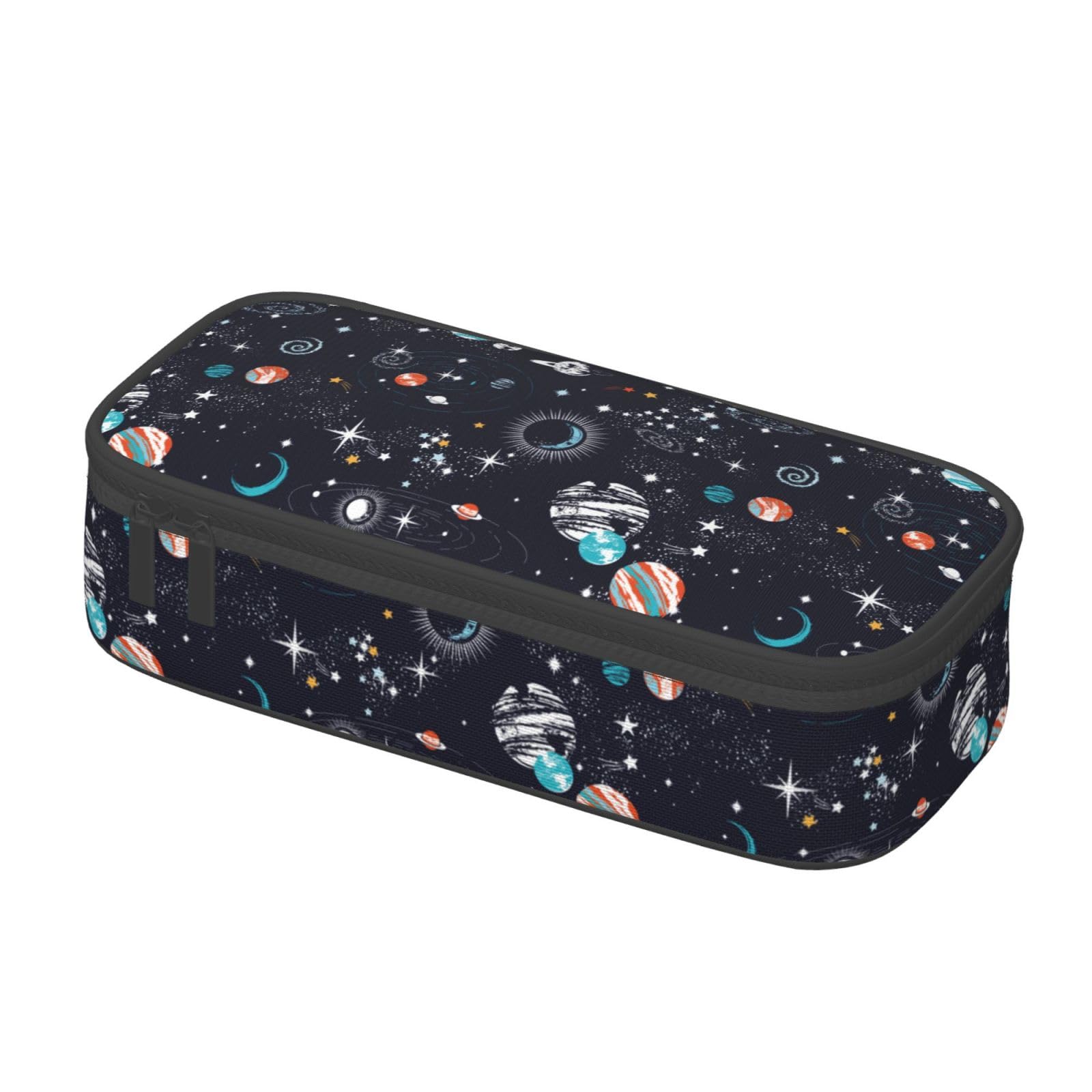 ALIFAFA Pencil Case Pencil Space Galaxy Planet Rockets Pouch Bag Pen Bag Holder,Big Capacity Oxford Pencil Pen Marker Case Pouch Cosmetic Makeup Bag for School Office Student Girl Boy