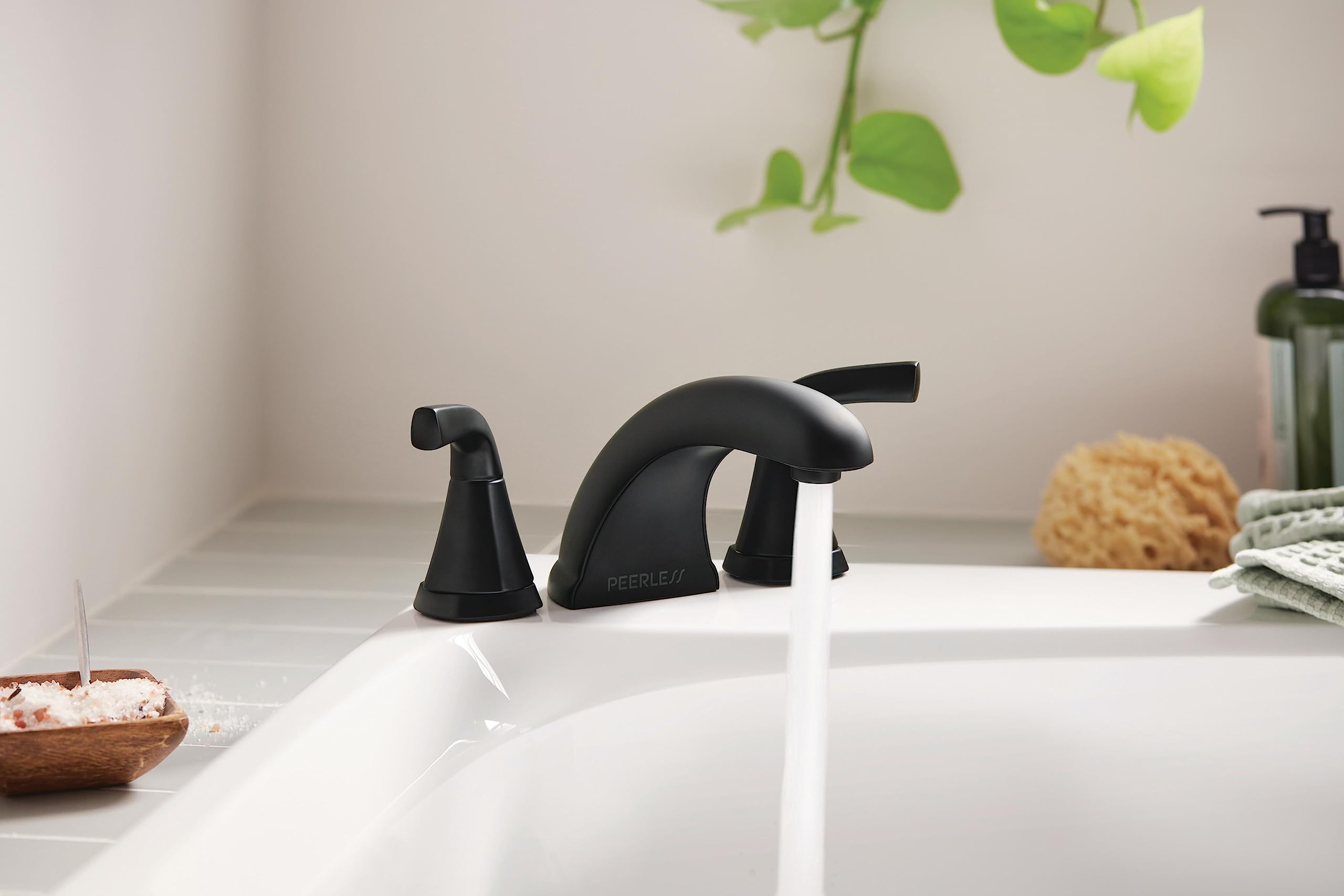 Peerless Parkwood Roman Tub Faucet, Black Tub Faucet, Roman Bathtub Faucet, Black Tub Filler, Matte Black PTT4335-BL