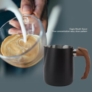 Milk Frothing Cup, Stainless Steel Milk Frothing Cup with Inner Scale and Dripless Spout for Coffee Art (600ml)