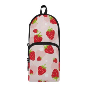 Sinestour Fruits Strawberry Pencil Case Pouch Big Capacity Pencil Pouch for Boys Girls Pencil Bag with Zipper Pencil Box for Adults Women Kids Men Pen Case Bag Organizer Office School Supplies