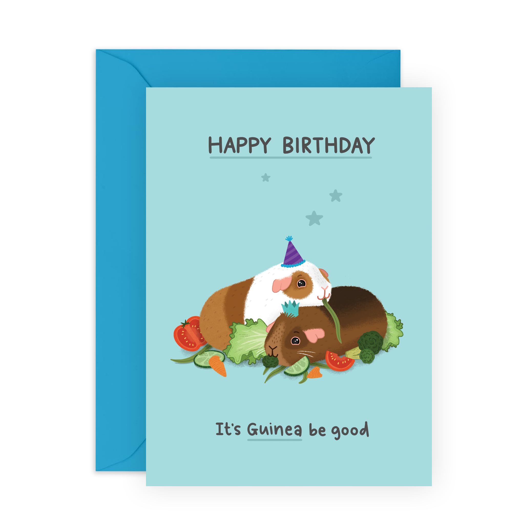 CENTRAL 23 Happy Birthday Card For Him Her - GUINEA PIG BIRTHDAY - Funny Animal Puns - Birthday Jokes For Friends Daughter Son Mom Dad - Gifts For Men and Women - Comes With Fun Stickers