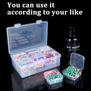 Chemlliy 2 Pack Bead Organizers Box Clear Mini Plastic Bead Storage Containers Transparent 13 Pieces Storage Box with Lid