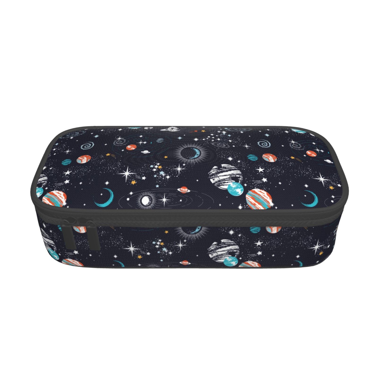 ALIFAFA Pencil Case Pencil Space Galaxy Planet Rockets Pouch Bag Pen Bag Holder,Big Capacity Oxford Pencil Pen Marker Case Pouch Cosmetic Makeup Bag for School Office Student Girl Boy