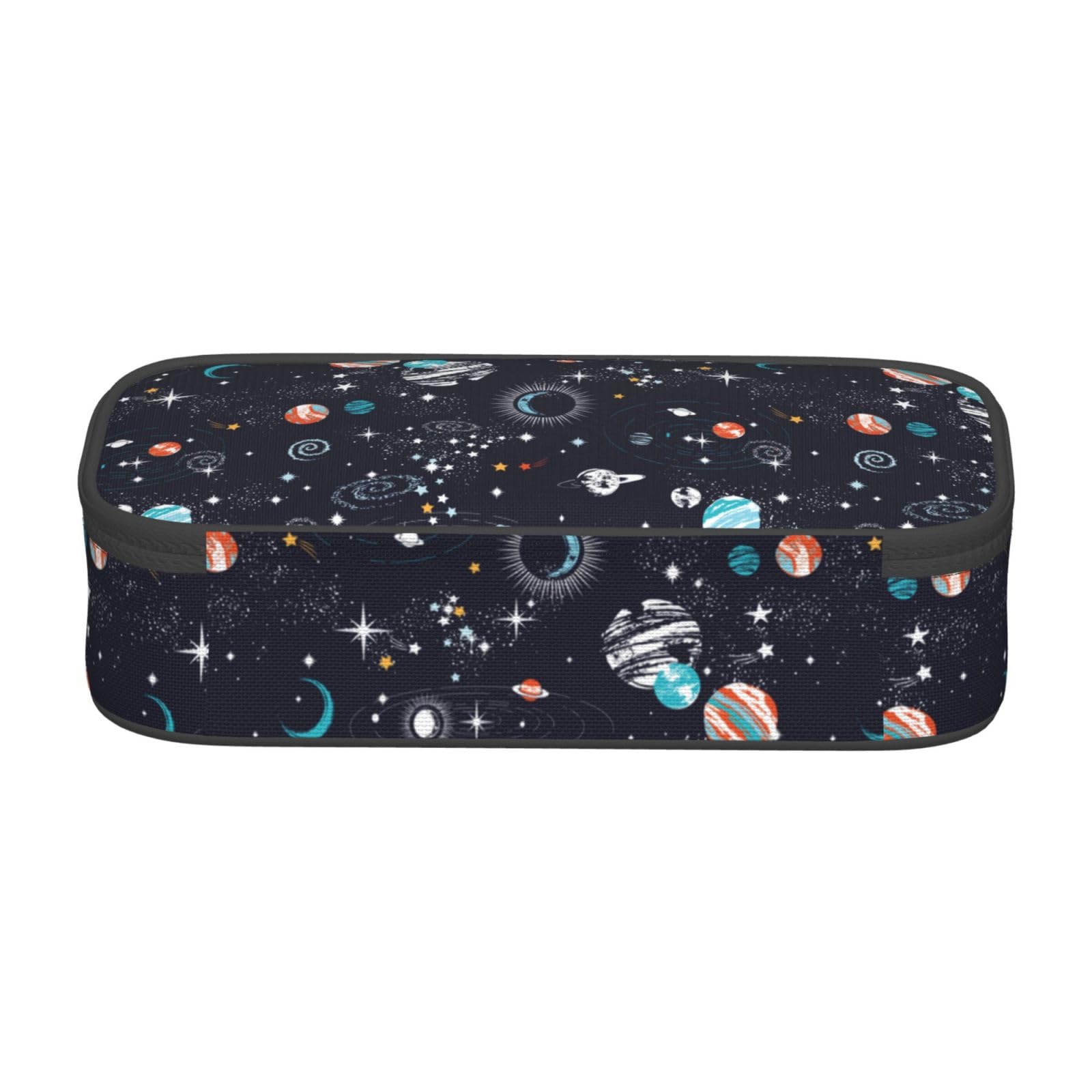 ALIFAFA Pencil Case Pencil Space Galaxy Planet Rockets Pouch Bag Pen Bag Holder,Big Capacity Oxford Pencil Pen Marker Case Pouch Cosmetic Makeup Bag for School Office Student Girl Boy