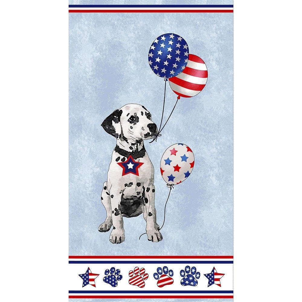 Studio E Fabrics Paws for America Jill Meyer Patriotic Dogs Dalmatian Panel