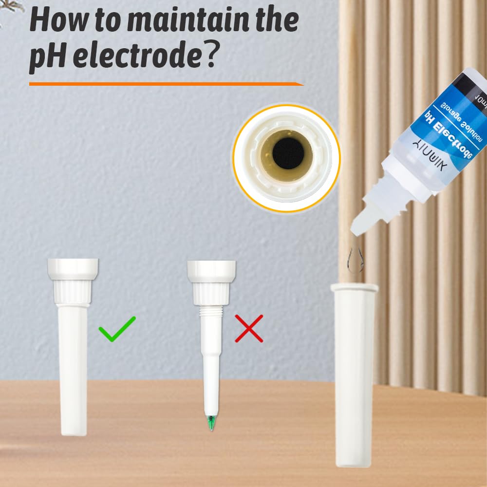 pH Meter for Food with pH Calibration Solution,Easy Calibrate for pH Probe