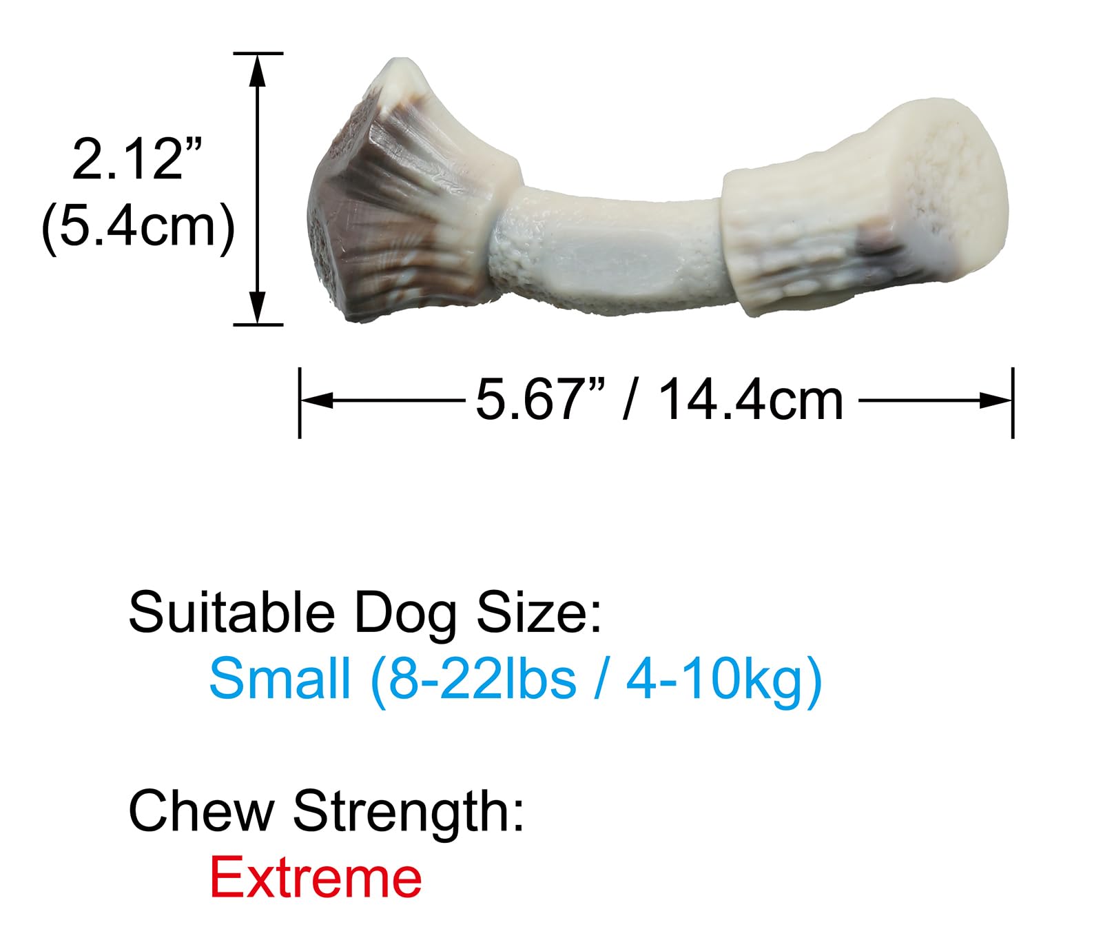 SKYAPUP Dog Chew Toys for Aggressive Chewers: Puppy Teething Toys Long Lasting Nylon Bone for Small Breed - Tough Antler Shape