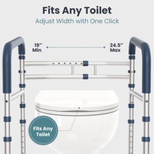 FSA/HSA Eligible - Toilet Safety Rails (350 lb) - Adjustable Toilet Safety Frame & Rails, Toilet Safety Rail for Elderly Adults, Toilet Handles for Seniors, Toilet Bars for Elderly & Handicap