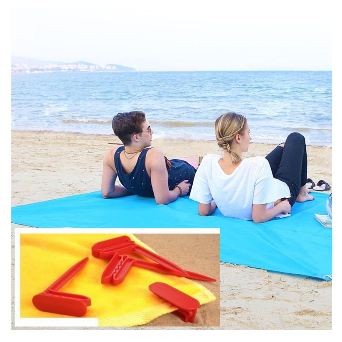 Beach Towel Fastener Clips,Windproof Picnic Mat Clips Blanket Picnic Fasten Pegs Plastic Towel Clamps for Camping Travel Beach Day