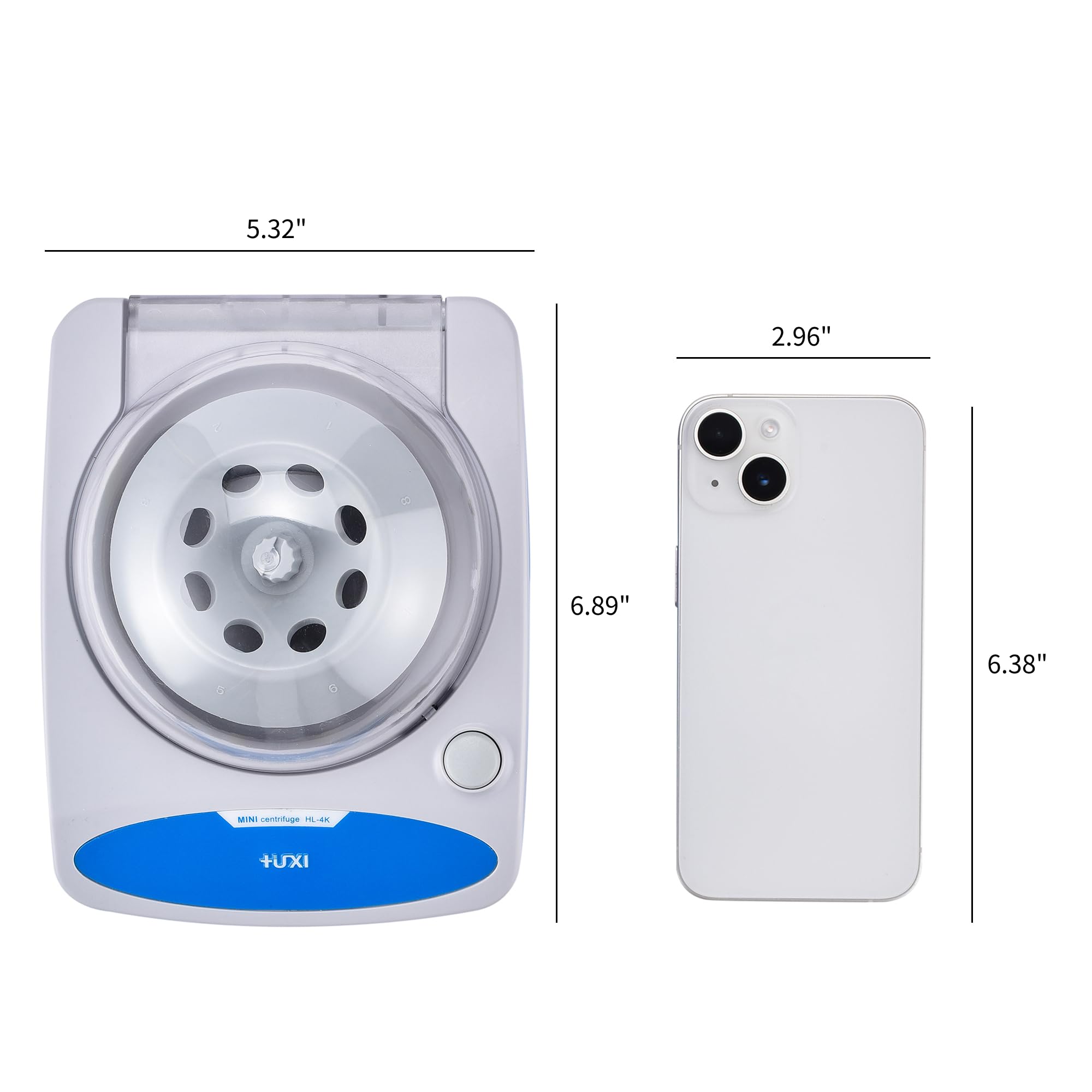 +UXI Mini Centrifuge Machine 4000rpm Scientific Lab Benchtop Microcentrifuge with 2 Rotors for 2ml/1.5ml/0.5ml/0.4ml/0.2ml centrifuge Tubes 110V Low Noise——Not for Blood Collection Tubes