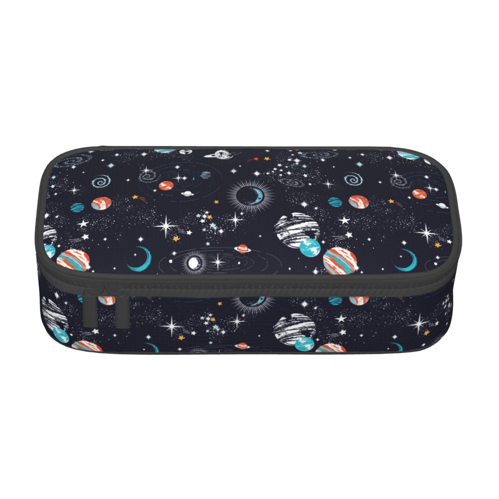 ALIFAFA Pencil Case Pencil Space Galaxy Planet Rockets Pouch Bag Pen Bag Holder,Big Capacity Oxford Pencil Pen Marker Case Pouch Cosmetic Makeup Bag for School Office Student Girl Boy