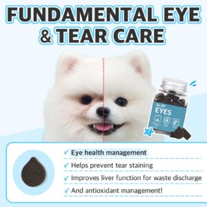 Doctor By Eyes Supplement for Dogs and Puppy – Tear Stain Remover Vision Support with Lutein & Omega-3 + Milk Thistle Duck Flavored Soft Chews - 82 oz (80g), 70 Brown…