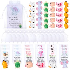 yeaqee 90 pcs mixed animal thank you gift set, includes resin toys, thank you cards, and bags, ideal for employee appreciation, graduation, birthday, christmas, wedding