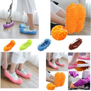 YWSHF Mop Slippers Shoes Cover Dust Duster Slippers Foot Socks Hair Cleaners Sweeping Microfiber Mop Cleaning Floor House Office Bathrron Kitchen Washable Reusable 8 PCS 4 Pairs