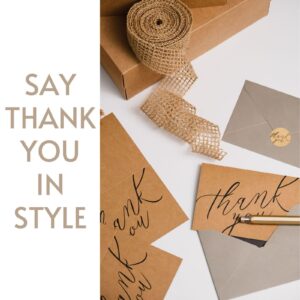 BornPaper Thank You Cards with Envelopes - Luxury 120 Pack, Gold-Foil-Stamped Interiors & Matching Stickers – Over 64 Unique Combinations, Ideal for Business, Wedding, Graduation, Bridal & Baby