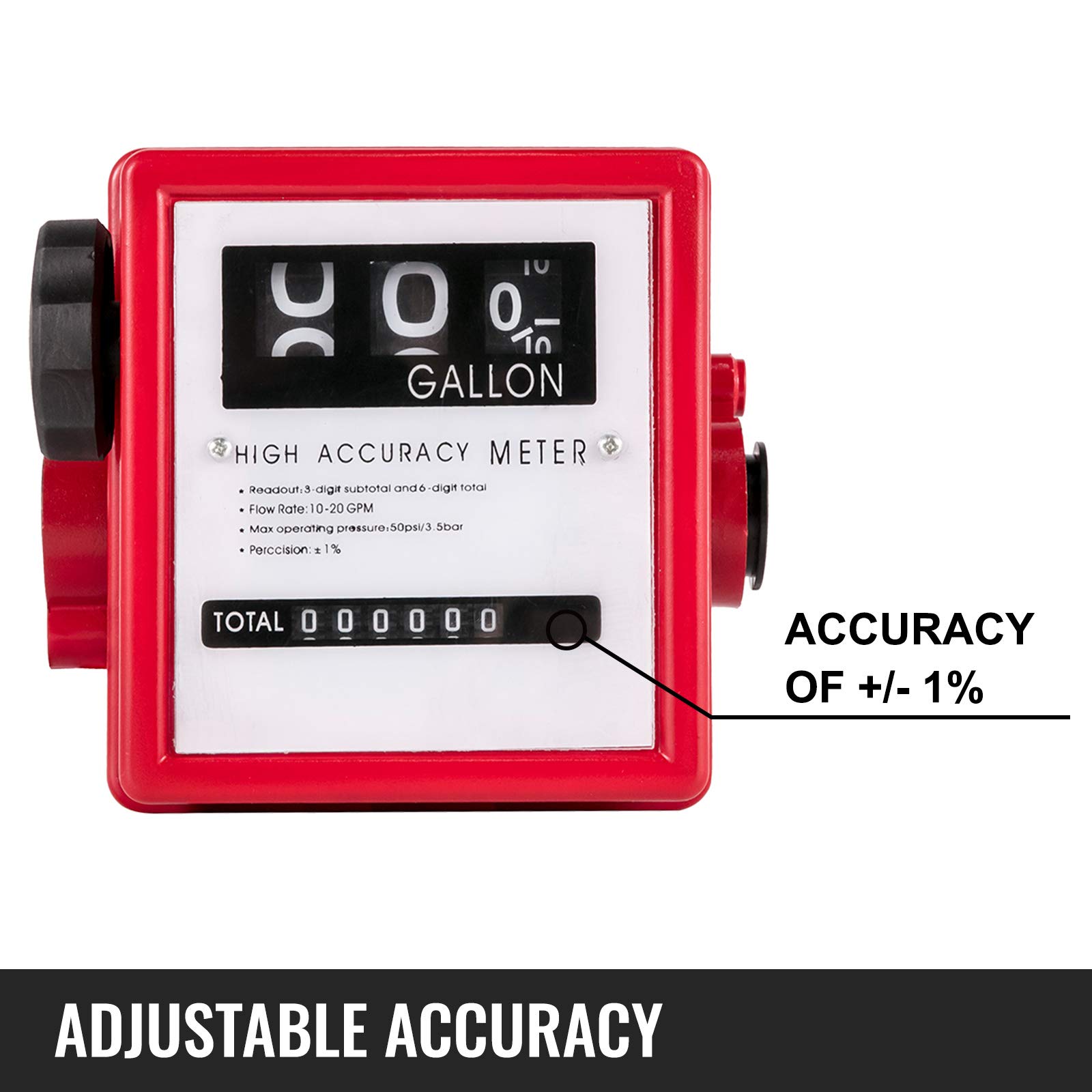 VEVOR Mechanical Fuel Meter 20 GPM Fuel Flow Meter 3-Digital Batch Display Fuel Transfer Meter 1 Inch Diesel Fuel Flow Meter All Fuel Transfer Pumps Gasoline Flow Meter