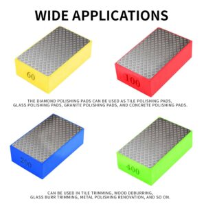 4 Pcs/Set Diamond Polishing Pads for Hand Sanding Tile Concrete Glass Ceramics Marble Granite, Wet or Dry Diamond Sanding Pads, Tile Tools(60#,100#,200#,400#)