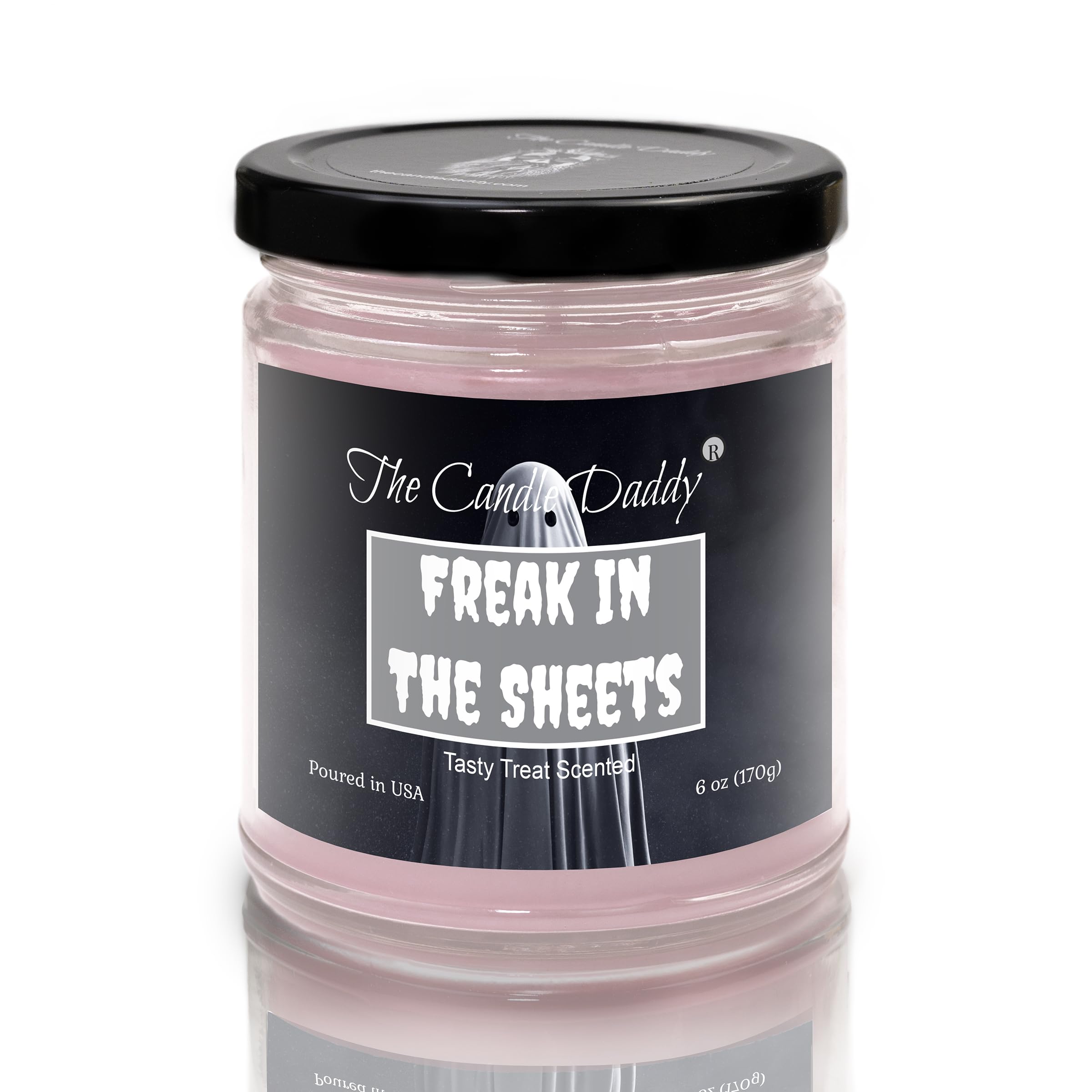 Freak in The Sheets- Sweet Treat Scented - Funny Halloween 6 Oz Jar Candle - 40 Hour Burn Time