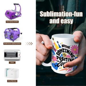 AGH 8pcs Sublimation Mugs 15 oz Blank Bulk, 15oz Sublimation Coffee Mug, White Ceramic Plain Mug Cups for Sublimation with Bamboo Lids & Stainless Steel Spoon for Coffee, Soup, Tea, Milk, Latte