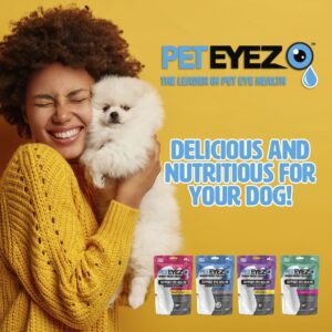 PetEyez Vitamin Tear Stain Remover Vitamin Treats for Dogs - Support Eye Health & Reduce Itching & Tear Stain Buildup - 100% Natural Dog Treats w/Superfoods & Antioxidants - Whitefish Flavor - 1oz