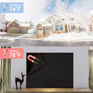 Magnet Fireplace Cover, 39” x 32” Fireplace Blocker Blanket with 12 Strong Magnets and Hooks, Fireplace Draft Blocker Stops Heat Loss Save Energy, for Metal or Non-Metal Framed Fireplace