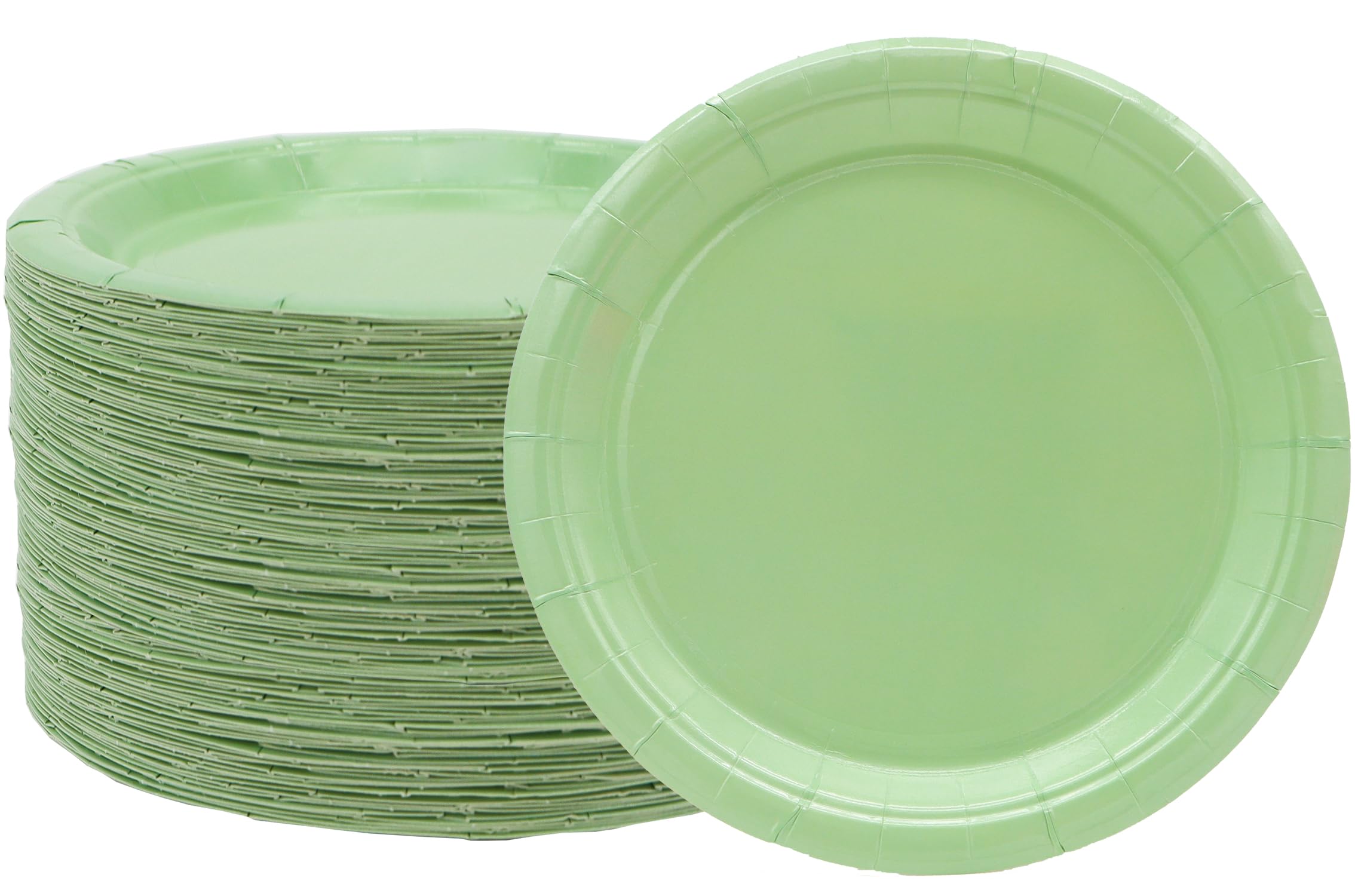 50Pcs Sage Green Party Supplies Sage Green Paper Plates 7"Green Dessert Plates Disposable Mint Green Paper Plates for Green Party Theme Jungle Wedding Bridal Baby Shower Birthday Party Decor (Green)