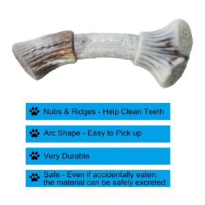 SKYAPUP Dog Chew Toys for Aggressive Chewers: Puppy Teething Toys Long Lasting Nylon Bone for Small Breed - Tough Antler Shape