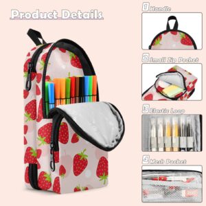 Sinestour Fruits Strawberry Pencil Case Pouch Big Capacity Pencil Pouch for Boys Girls Pencil Bag with Zipper Pencil Box for Adults Women Kids Men Pen Case Bag Organizer Office School Supplies