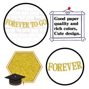 1 Year Down Forever to Go Banner, 1 Year of Marriage Gift, Happy 1st Wedding Anniversary Party Decoration Supplies, Gold Glitter