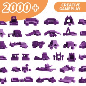 DEYGIA Modular Kids Play Couch 13PCS, Modular Couch Kids, Kids Couch for Playroom, Modular Kids Couch for Boys and Girls, Kids Play Couch for Kids (Purple, M)