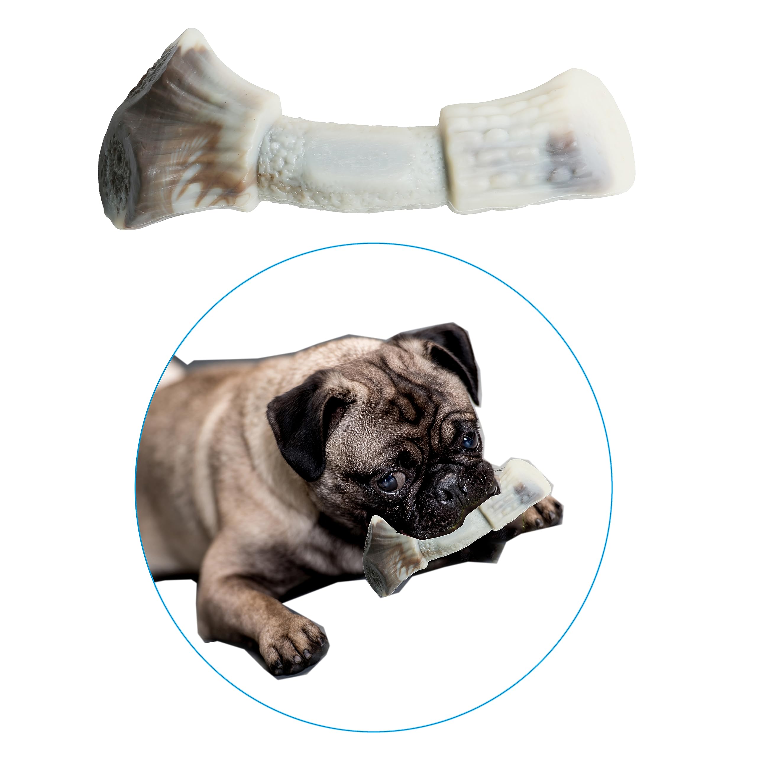 SKYAPUP Dog Chew Toys for Aggressive Chewers: Puppy Teething Toys Long Lasting Nylon Bone for Small Breed - Tough Antler Shape