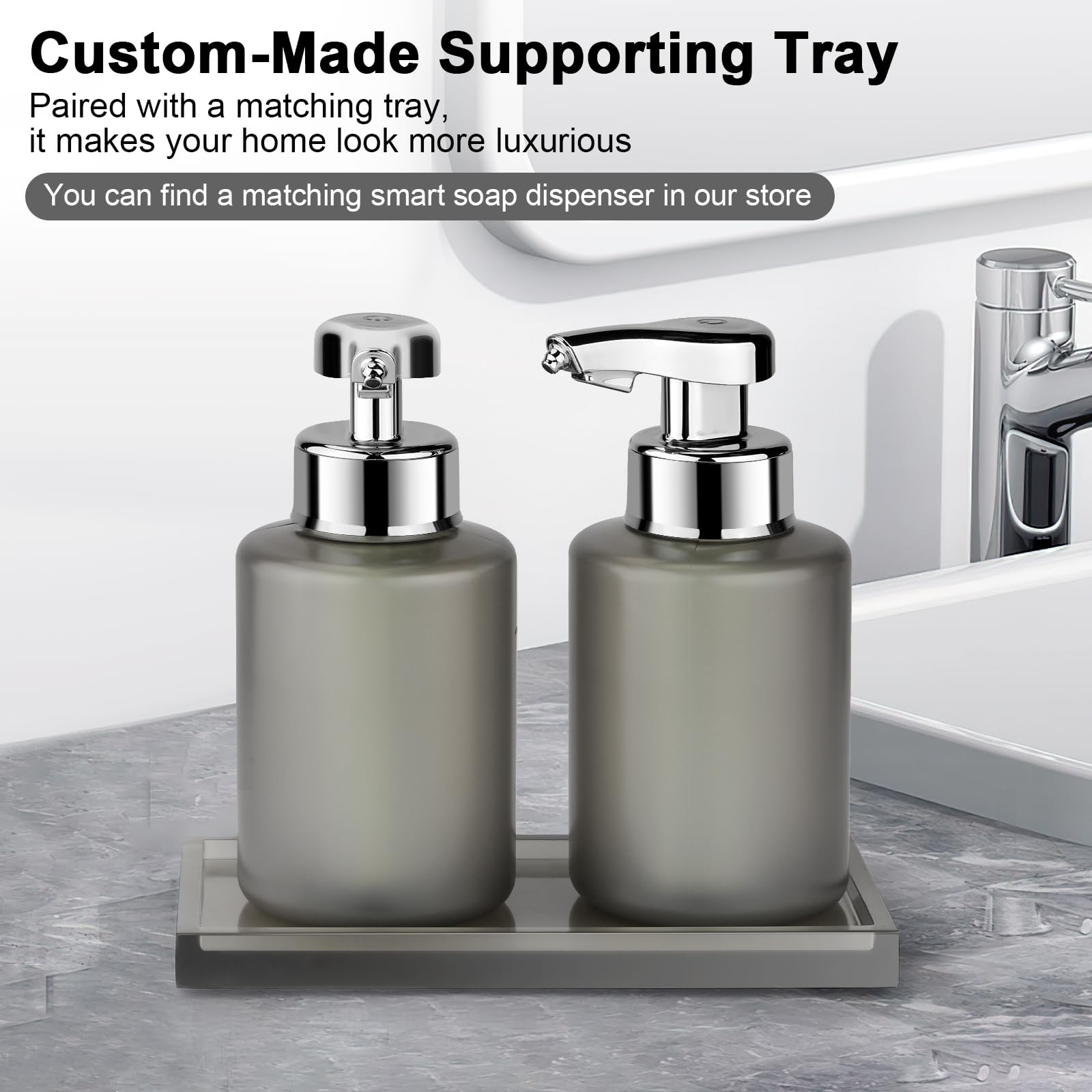 Versatile 7.5" Silicone Resin Soap Dispenser Tray for Bathroom/Kitchen/Vanity Tray, Small Tray for Countertop, Tidy Organization