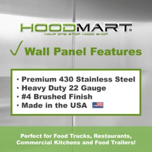 HOODMART 48” x 84” Metal Wall Panels, Set of 2 - High Quality Stainless Steel Sheet with Seam & End Caps, Back Splash Guard for Food Trucks, Restaurants, and Trailers