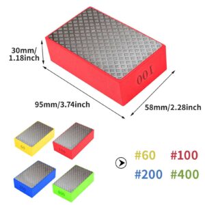 4 Pcs/Set Diamond Polishing Pads for Hand Sanding Tile Concrete Glass Ceramics Marble Granite, Wet or Dry Diamond Sanding Pads, Tile Tools(60#,100#,200#,400#)