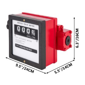 VEVOR Mechanical Fuel Meter 40 GPM Fuel Flow Meter 4-Digital Batch Display Fuel Transfer Meter 1 Inch Diesel Fuel Flow Meter All Fuel Transfer Pumps Gasoline Flow Meter