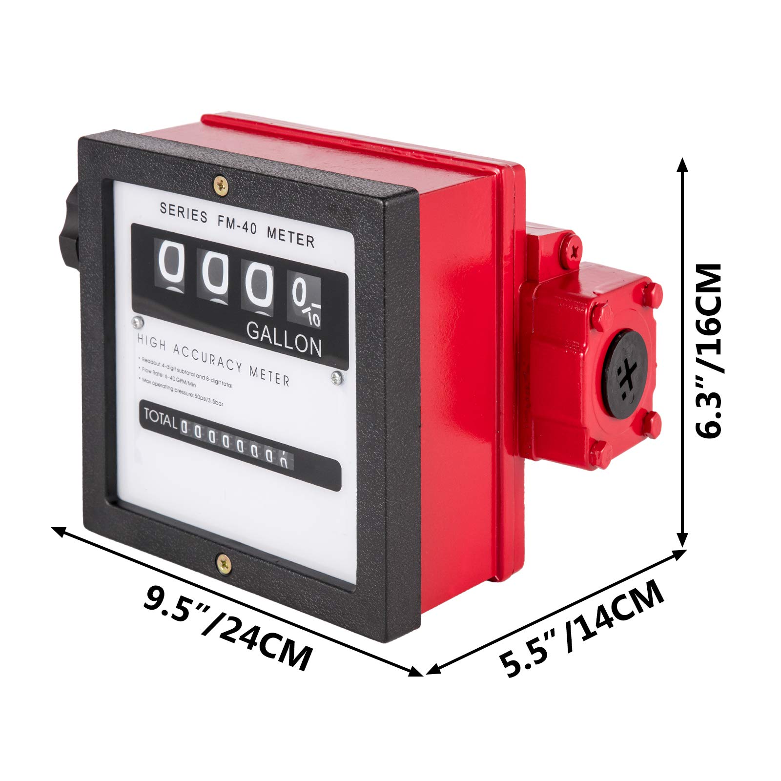 VEVOR Mechanical Fuel Meter 40 GPM Fuel Flow Meter 4-Digital Batch Display Fuel Transfer Meter 1 Inch Diesel Fuel Flow Meter All Fuel Transfer Pumps Gasoline Flow Meter