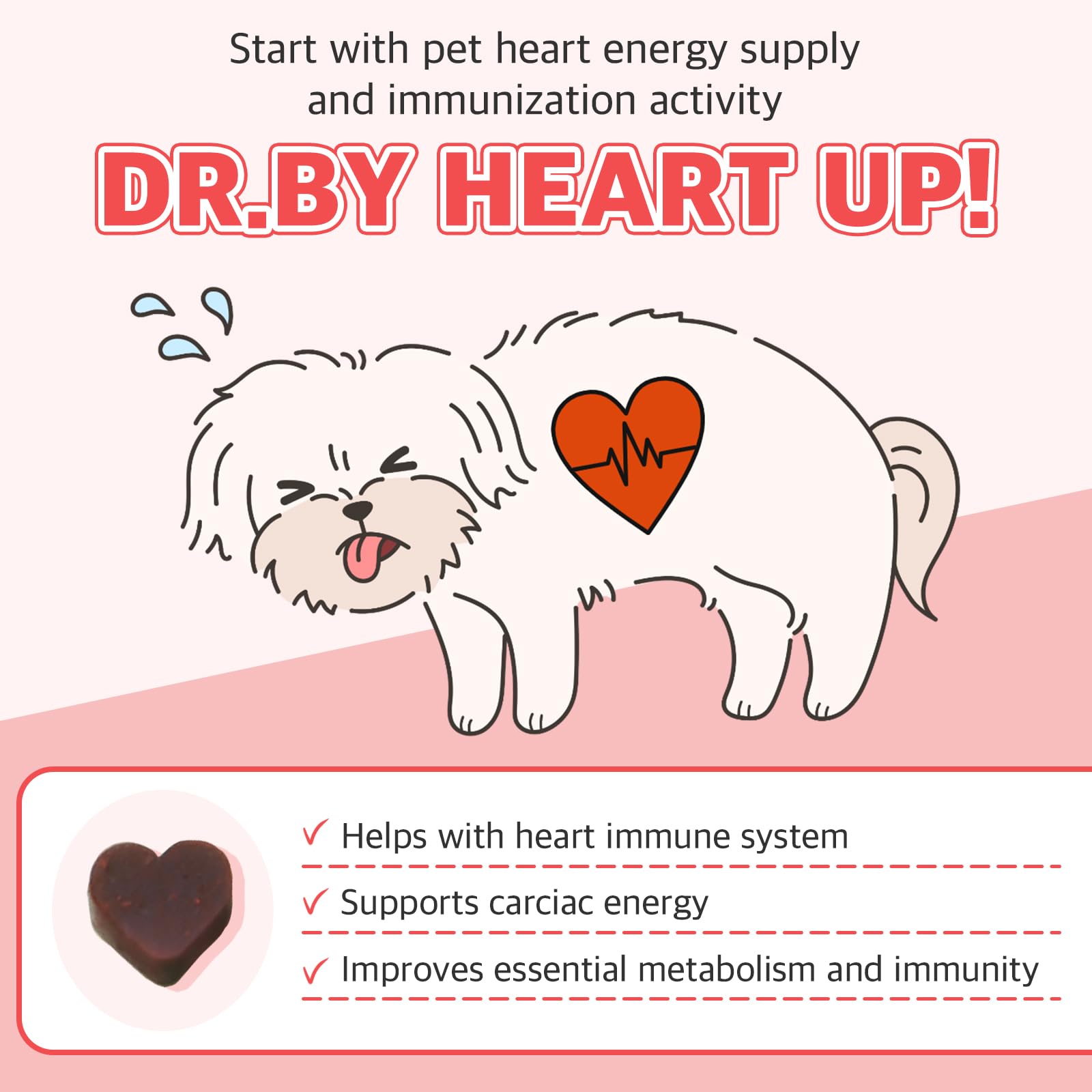 Doctor by HeartUp Heart Care Supplements for Dogs and Puppy – Soft Chews for Dogs with Colostrum, L-Carnitine and Coenzyme Q-10-2.82 oz (80g), 70 Cheese Flavored Soft Chews