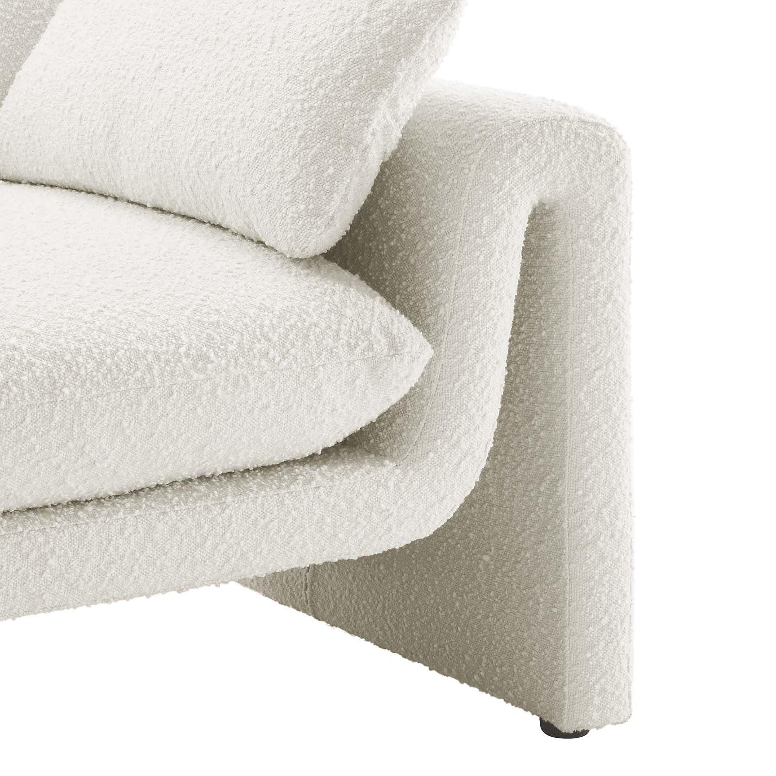 Modway EEI-6381-IVO Waverly Boucle Fabric Sofa, Ivory