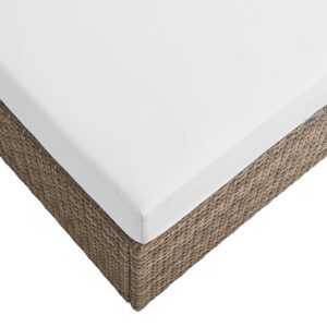 Modway Convene Outdoor Patio Outdoor Patio Rectangle Ottoman in Cappuccino White