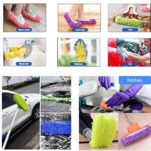 YWSHF Mop Slippers Shoes Cover Dust Duster Slippers Foot Socks Hair Cleaners Sweeping Microfiber Mop Cleaning Floor House Office Bathrron Kitchen Washable Reusable 8 PCS 4 Pairs