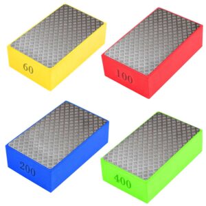 4 pcs/set diamond polishing pads for hand sanding tile concrete glass ceramics marble granite, wet or dry diamond sanding pads, tile tools(60#,100#,200#,400#)