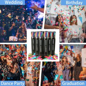 Biodegradable Confetti Cannon Easy Clean - 6 Pack Party Poppers Confetti Shooters for Birthday Graduation Wedding New Year’s Eve Celebration Office Prank, Large Confetti Cannon