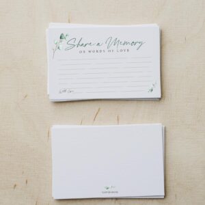 CLEVER SIGNS 50 Pcs Share a Memory Card, 4" x 6" - for Celebration of Life Birthday Anniversary Memorial Funeral Graduation Bridal Shower Game