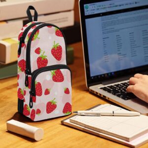 Sinestour Fruits Strawberry Pencil Case Pouch Big Capacity Pencil Pouch for Boys Girls Pencil Bag with Zipper Pencil Box for Adults Women Kids Men Pen Case Bag Organizer Office School Supplies